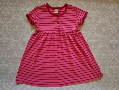 Vestido Hanna Andersson 110 5 Niña Rosa Rojo Rayas Algodón Vacaciones Navidad Foto 1 de 3