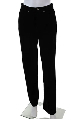 Pantalones de pierna recta de tiro alto de terciopelo de algodón para mujer Cambio negros lisos talla 8 Foto 1 de 4