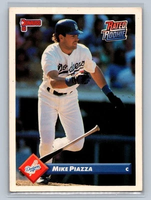 Tarjeta de novato Mike Piazza Dodgers 1993 con clasificación Donruss #209 Foto 1 de 2