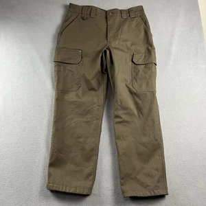 Duluth Trading Pants Mens 36X30 Brown Fleece Lined Cargo Workwear Utility - Picture 1 of 14