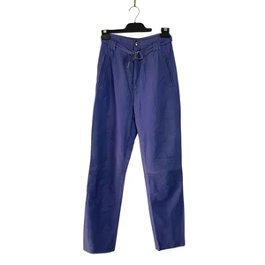 Ateliers Australia Size 6 Vintage Purple Leather Pleated High Rise Belted Pants - Bild 1 von 12