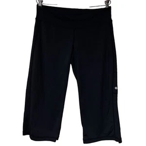 Lululemon Schnittpedalschieber Breitbein Hose Damen 8 schwarz Athleisure minimal - Bild 1 von 9