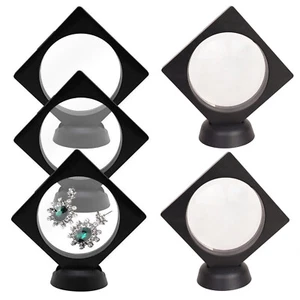 9x9cm 3D Floating Frame Display Case Stands Holder For Jewelry Medallion Coins - Picture 1 of 7
