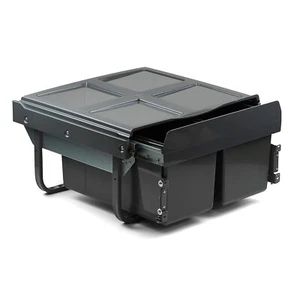 600 mm integrierter Küchenmülleimer Türfix unter Spülenschrank 2 x 18 l Abfall Recycling - Bild 1 von 6