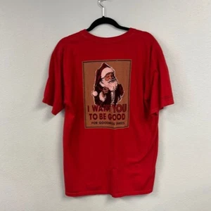 Camiseta de Papá Noel roja vintage para hombre quiero que seas bueno por el amor de Dios - Imagen 1 de 6
