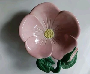 Vintage Holland Mold Pink Flower Dish Small Chip - Picture 1 of 4