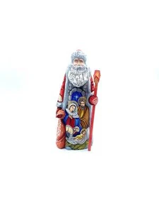 ¡HECHO EN UCRANIA! Navidad de Santa Claus tallada en madera de 8,6" de altura - Imagen 1 de 10