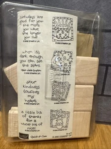 Set of 8 Rubber Stamps-Quick & Cute-Stampin Up-2002 Vintage UNUSED - Picture 1 of 12