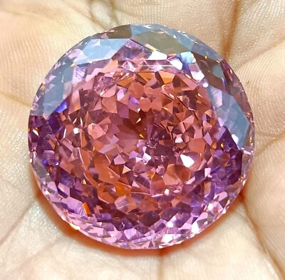 Flawless Certified 83 Ct Natural Round Cut Cambodian Pink Zircon Loose Gemstone - Image 1 of 4