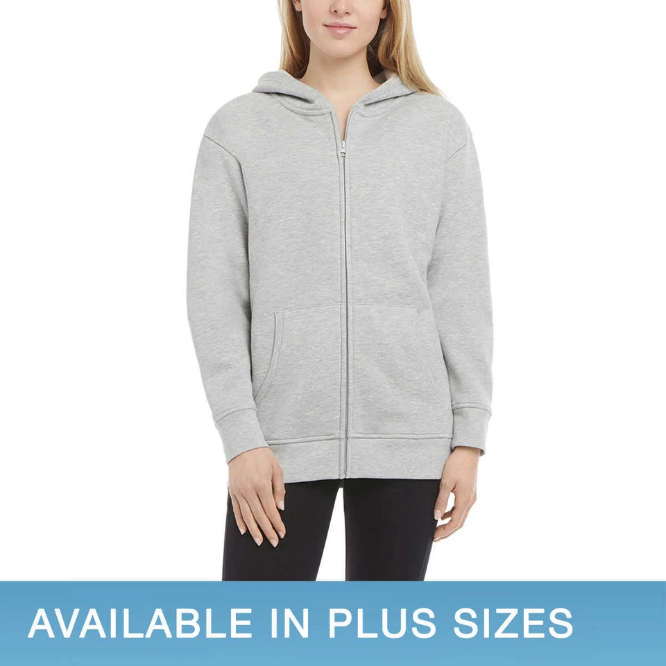 DANSKIN 1630466 LADIES' LT GRAY HEATHER ULTRA COZY HOODIE SZ M #G726