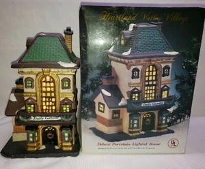 VINTAGE RARE HEARTLAND VALLEY VILLAGE "DAILY GAZETTE" PORCELAIN LIGHTED BUILDING - Picture 1 of 12