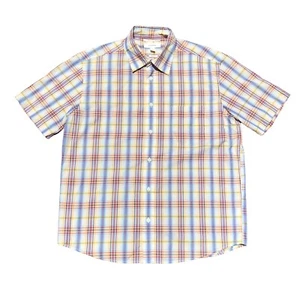 Country Road Mens Casual Shirt Sz Large L Yellow Blue Cotton Short Sleeve Button - Picture 1 of 11