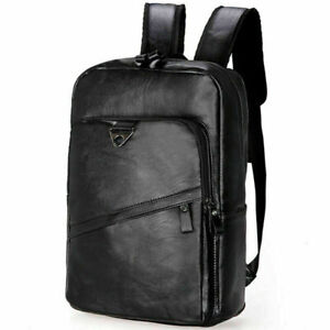 Men's Women's Vintage Leather Rucksack School Backpack Travel Bag Laptop