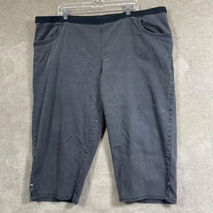 Avenue Jeans Capris donna 26/28 44X19 nero pull on elastico comodo cintura - Foto 1 di 16
