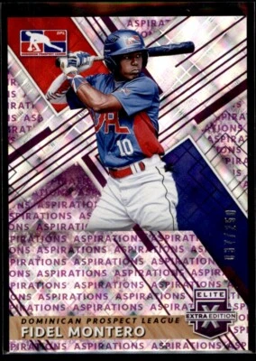 Fidel Montero 2019 Panini Elite Extra Edition Aspirations Purple RC Rookie - Image 1 of 2