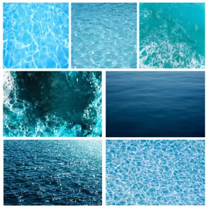Photography Backdrop Cloth Vinyl Background Blue Water Ripple Studio Photo Props - Picture 1 of 19