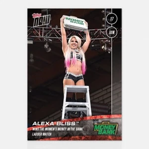 2018 TOPPS NOW WWE #39 ALEXA BLISS WINS WOMEN'S MONEY IN THE BANK LADDER MATCH - Picture 1 of 2