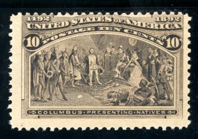 USAstamps Unused FVF US 1893 Columbian Expo Presenting Natives Scott 237 MNH - Image 1 of 2