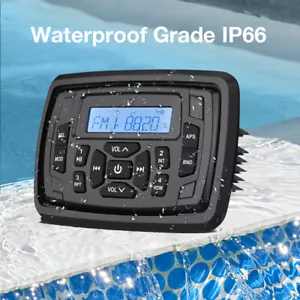 Marine Radio Bluetooth AM FM Waterproof Boat Stereo System Head Unit ATV UTV Car - Picture 1 of 9