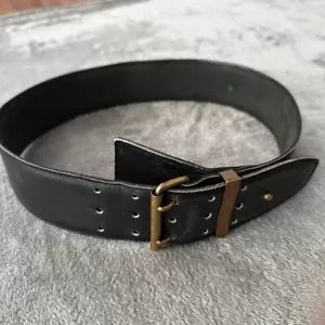 Alaia Paris schwarzer Ledergürtel 75 cm Damen Korsett Dreifachnadel - Bild 1 von 11