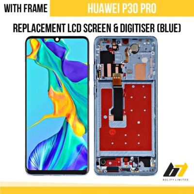 For Huawei P30 Pro LCD BLUE With Frame Original Screen Touch Display Assembly UK - Image 1 of 4