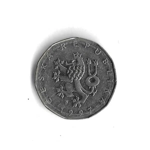 1997 Czech Republic 2 Koruny World Coin - Mintage 15,040,245 - KM# 9 - Picture 1 of 2