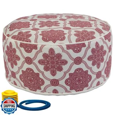 Kozyard Inflatable Ottoman Stool - Portable Round Pouf for Indoor/Outdoor Use - Image 1 of 4