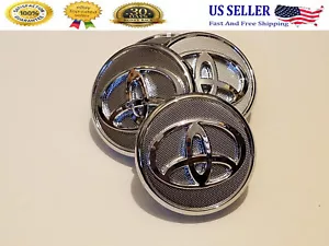 4x TOYOTA WHEEL RIM RIMS CENTER HUB CAP CAPS CHROME LOGO 57MM PRIUS COROLLA - Bild 1 von 10