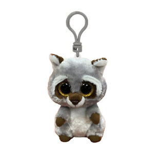 TY Beanie Boos - OAKIE the Raccoon (Glitter Eyes)(Key Clip - 3 inch) - MWMTs Boo