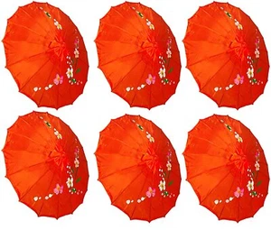 TJ Global 6er Pack Japanisch Chinesisch 33" Regenschirm Sonnenschirm für Hochzeit... - Bild 1 von 28