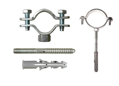 Collare pesante in acciaio con tassello per tubo PVC Polietilene tubi 2 PEZZI - Immagine 1 di 4