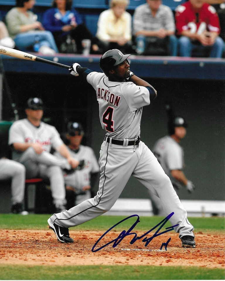 奥斯汀·杰克逊亲笔签名签名 8 x 10 棒球照片底特律老虎队真品证明 — 第 1/1 张图片