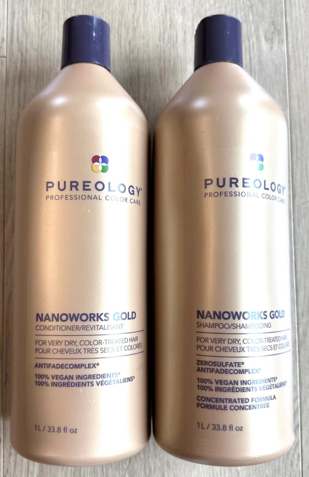 Pureology Nanoworks Gold Shampoo & Conditioner 33.8 fl oz BRAND NEW!! - Image 1 of 1
