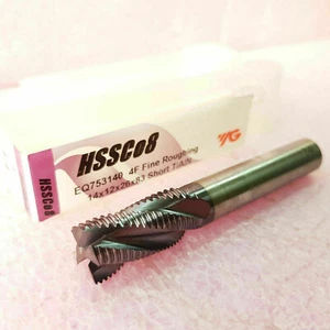 End Mills HSSCo8 Fine Roughing 14x12x26x83 Short TiAIN EQ753140 4F Drill Bit YG1 - Picture 1 of 7