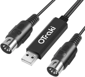 OTraki USB MIDI Cable, 6Ft 2M Upgrade Professional USB In-Out MIDI Cable Adapter - Picture 1 of 8