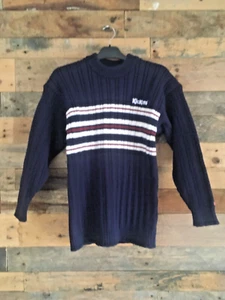 VINTAGE 90'S FASHION ORIGINAL KICKERS MENS THICK KNIT COSY HEAVY STRIPED JUMPER - Picture 1 of 11