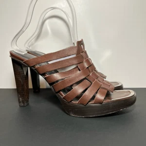Damen-Sandalen Donald J Pliner braun geflochtenes Leder hoher Absatz/Größe 8,5 Medium - Bild 1 von 8