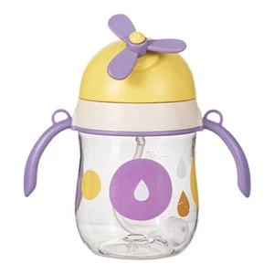 1PC Baby Sippy Cup With Straw 2-in-1 PP Cup 250ml Shatterproof W/ Shoulder Strap - Picture 1 of 15