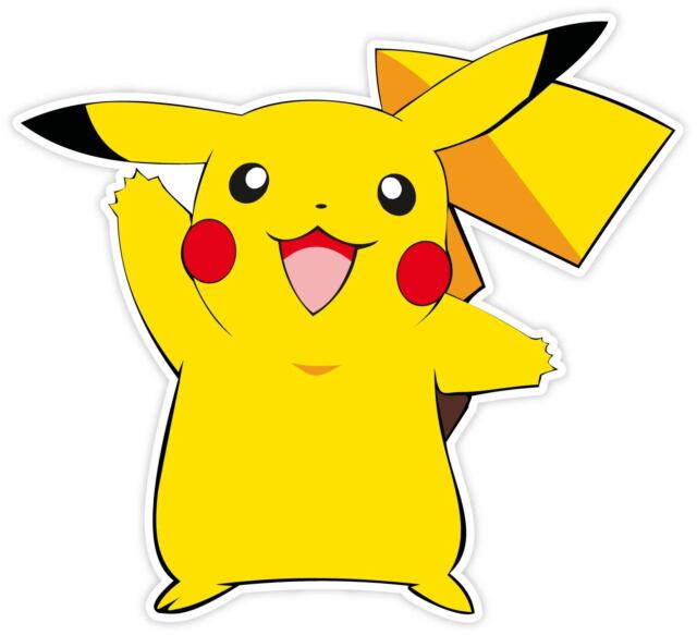 Pikachu Sitting Pokemon Decal / Sticker Die cut