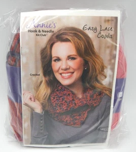 Annie's Crochet Kit Cowl Neck Scarf Hook &Needle Yarn & Instruction Book How To - Picture 1 of 3