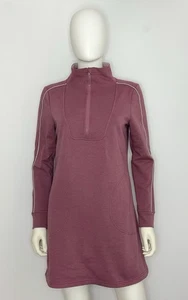 Title Nine Warmup Sweatshirt Dress Womens S Dusty Pink Zip Pockets Long Sleeve - Picture 1 of 14