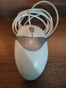Logitech M-BT96a Optical Mouse Gray/White USB Wired Tested Works OEM Vintage - Picture 1 of 4