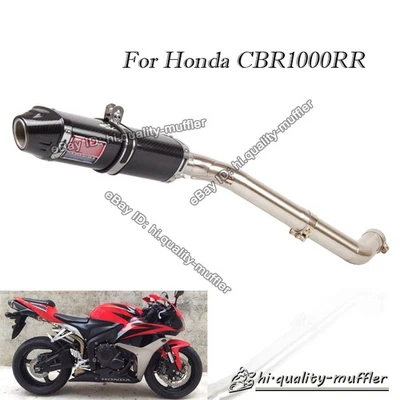 Silenciador de tubo de escape de fibra de carbono para motocicleta Honda CBR1000RR 2004-2007 Foto 1 de 4