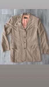 Abrigo para mujer Calvin Klein talla 6 100 % seda tostado abotonado elegante forrado - Imagen 1 de 7