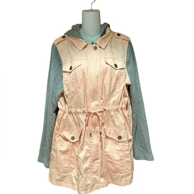 Torrid Womens Size 1 (XL) Pink and Gray Lightweight Anorak Jacket - Image 1 of 4