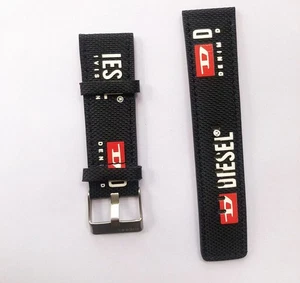 Correa de reloj de 26 mm de goma negra de nailon de silicona para Diesel Mega Chief DZ4512 - Imagen 1 de 5