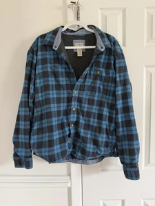 Vintage LL. Bohnenblau karierte Flanell Hemd Jacke isoliert gefüttert schwer L - Bild 1 von 7