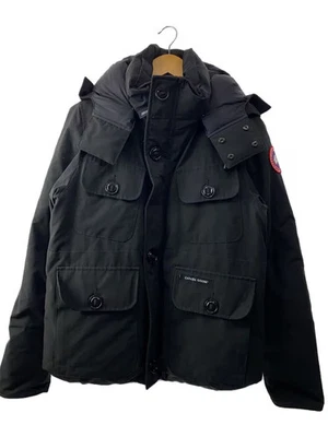 CANADA GOOSE Russell Parka Down Jacket M Nylon BLK Solid 2301JM Fur Missing - Image 1 of 4