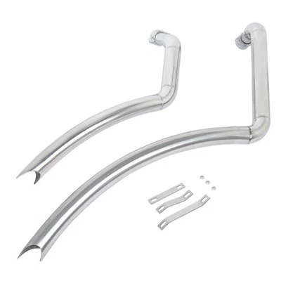 For Honda Shadow 1100 VT1100C VT1100CL Chrome Long Short Staggered Exhaust Pipes - Image 1 of 4