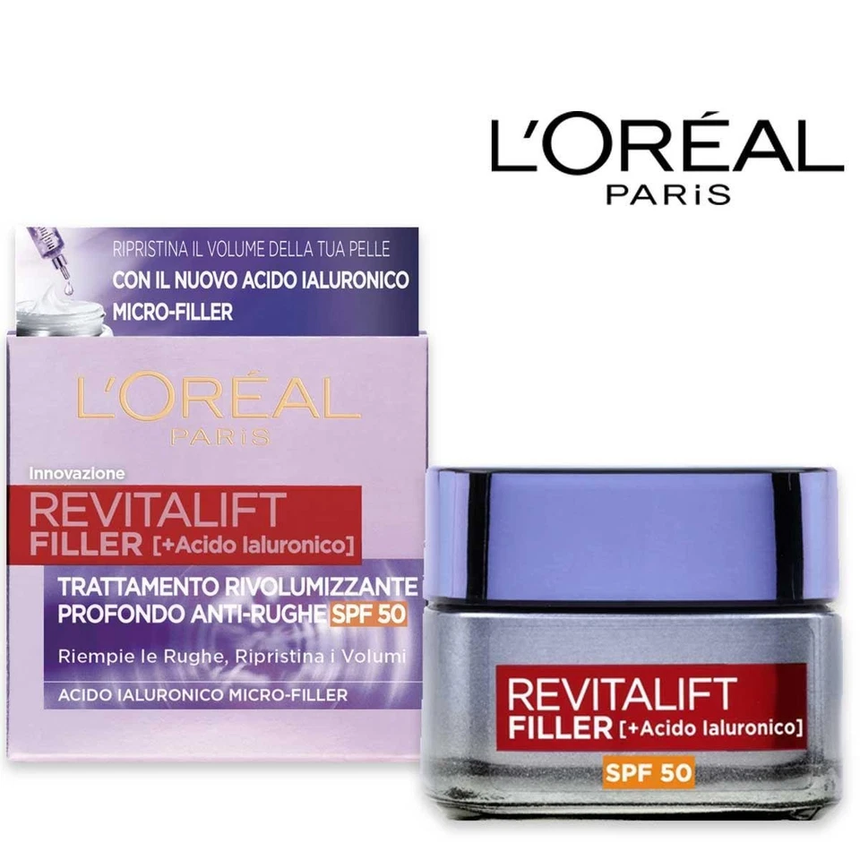 Serum Gesicht Feuchtigkeitscreme L'Oreal Revitalift Filler SPF 50+ Lotion 50 ML - Bild 1 von 1